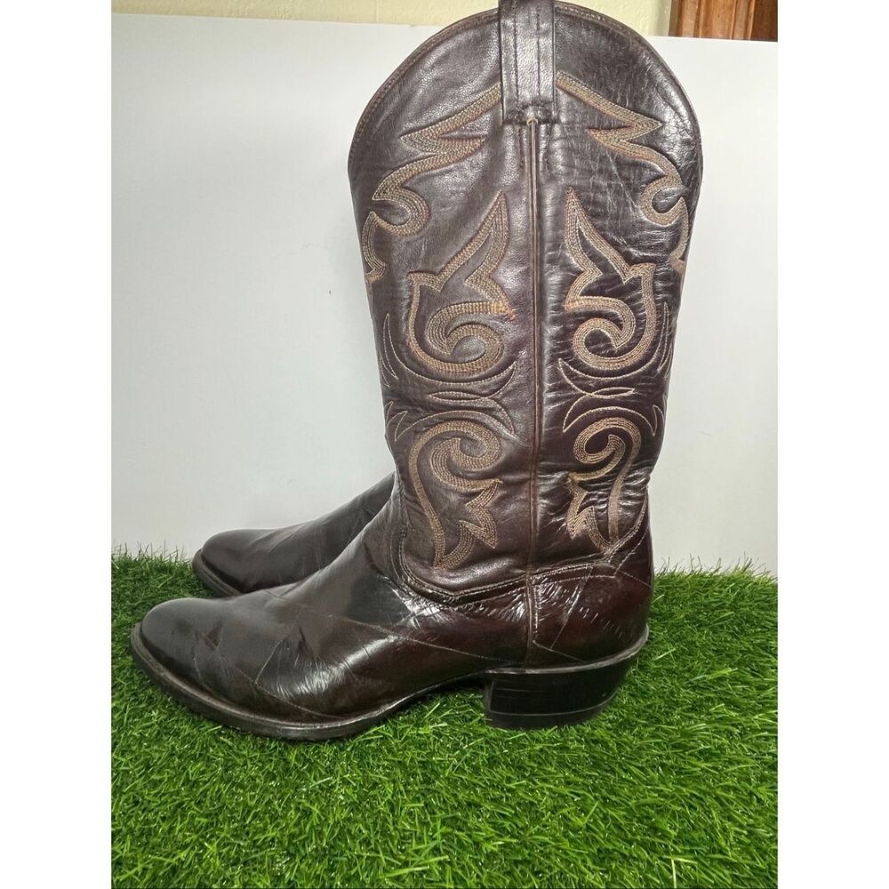 Panhandle Slim Cowboy Boots Men’s 10.5 D Brown Leather Western Vintage
